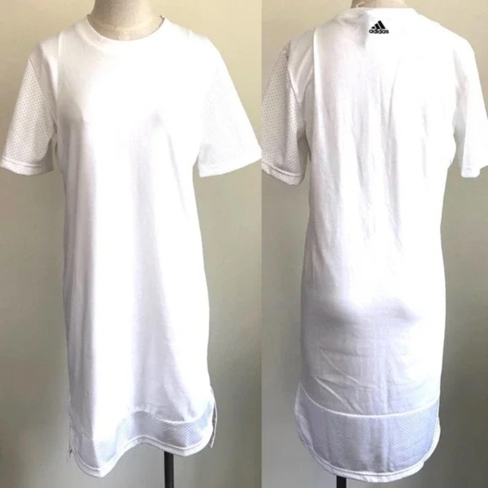 Adidas Women's Boxy Mesh Trim Tee T-Shirt Dress